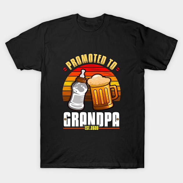 Promoted To Grandpa Est. 2020 T-Shirt by D3Apparels